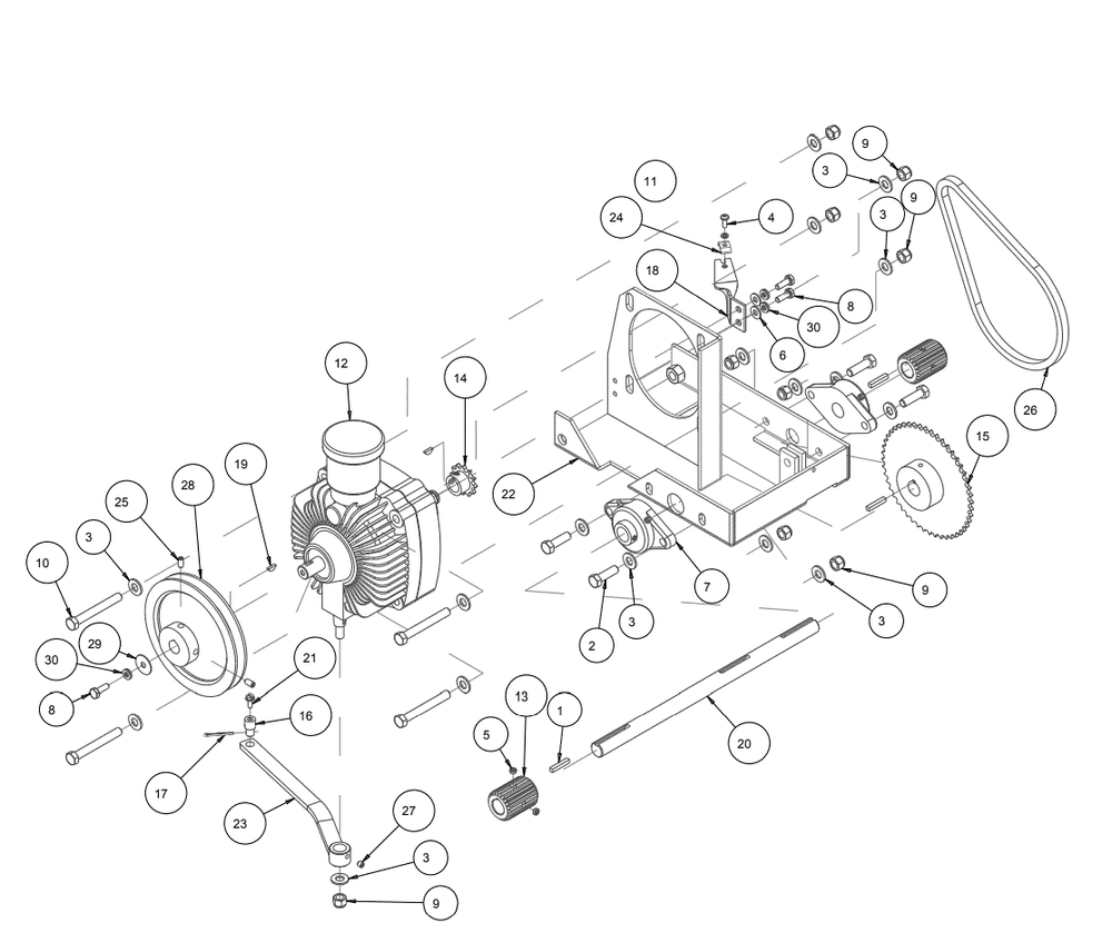 Section 11 Diagram and Parts List for MK-2013HE 155714 MK Diamond Concrete Saw